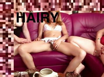 Hairy girls piss and fuck mom and grandma