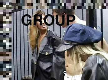 branlette, sexe-de-groupe, trio, blonde, prison-prison