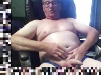 Grandpa cum on cam