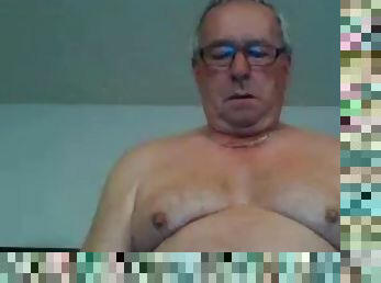 Grandpa cum on cam