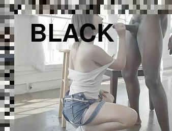 Pretty babe fucked by big black cock