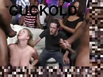 Cuckold interracial y gangbang