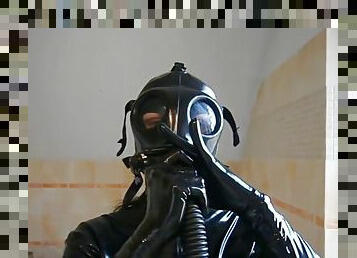 Gas mask breathing
