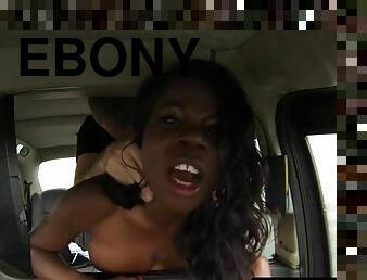 Taxi ebony amateur assfucked and fingered