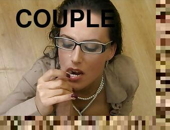 lunettes, vieux, fellation, couple, dad-girl, jeune-18, ejaculation, plus-agée, pappounet, vieux-jeune