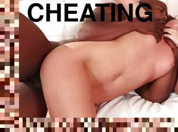 Curvy cheating wife cheats with lover in interracial duo