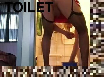 evlenmemiş-genç-kız, travesti, amatör, tuvalet, kıç-butt, tek-kişilik, felemenkçe