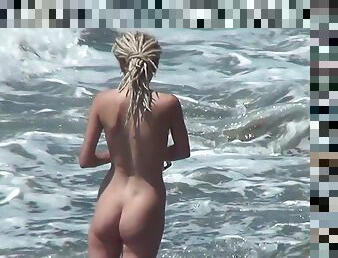 nudiste, en-plein-air, cam, plage, voyeur, jeune-18, blonde, parfait, caché