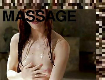 Redhead masseuse screwed by nasty client after massage