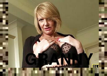 Glamorous granny fingering herself