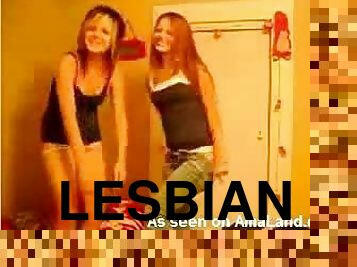 Frisky teens star in lesbian webcam tease