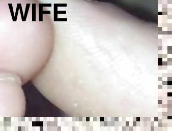 Fingering and licking wifes pussy close up asshole