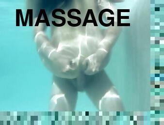 massagem, indiano, piscina