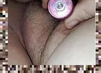 Close-up solo vibrator fun