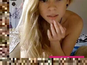 onani, amatør, teenager, legetøj, synsvinkel, blond, webcam