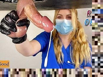 sjuksköterrska, orgasm, gigantisk-kuk, bdsm, gloryhole, blond, fetisch, latex, bollar, mjölk