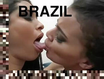 Sloppy brazilian tongue kiss