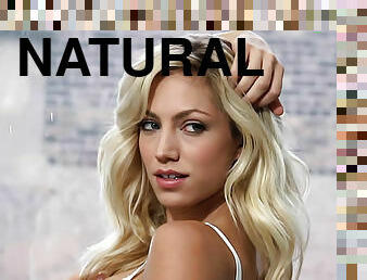 groß-titten, blondine, natürliche, perfekt, allein, erotik, neckend