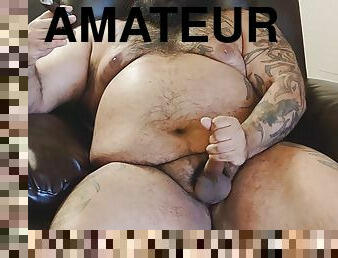 papa, énorme, masturbation, amateur, ejaculation-sur-le-corps, gay, joufflue, solo, fumer, pappounet