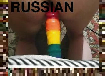 russe, amateur, anal, jouet, gay, maison, chevauchement, gode, solo