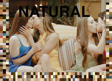 Lexi Luna, Eliza Ibarra, Spencer Bradley and Sophia Burns make love on the couch