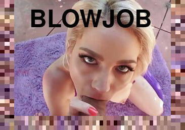 blowjob, stor-pikk, pov, blond, søt-sweet, suging