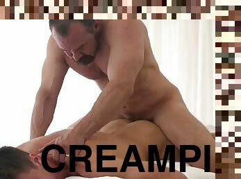 Mormon twink gets creampie from horny old man after erotic massage