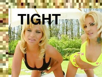 Two tight asses are better than one. These girls get