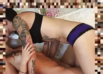 Tattooed emo teen seduces step sis