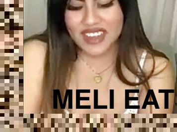 Meli eats cock