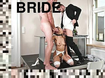 Slutty Bride Gets Her Perfect Holes Fucked At The Altar