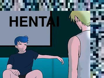 immens-glied, junge, homosexuell, massage, paar, küssen, junge18, anime, hentai, nette