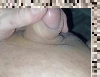 stroking cock dried cum