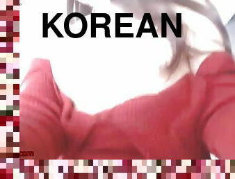 Korean sweet teen masturbates on the chair