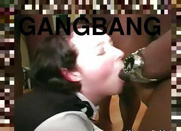 Big tits ganged