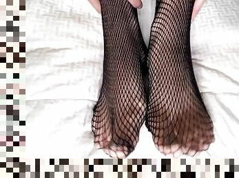 Mommy's Feet in Fishnets for Foot Lovers