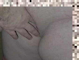 Super close-up: Cock rubs the clit. Sperm on pussy. Use Sperm like a lubricant. Female orgasm. red p