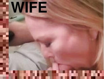 Wife gets BFFs big cock hard, gives blowjob (OF)