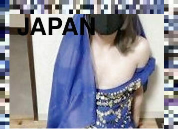 Japanese crossdresser dancer anal masturbates with dildo
