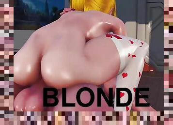 Huge futunari fucks a blonde