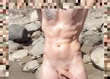 gordo, nudista, público, amador, pénis-grande, gay, bbw, praia, sozinho, musculado