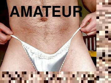 masturbation, amateur, ejaculation-sur-le-corps, gay, culotte, ejaculation, fétiche, solo, taquinerie