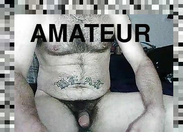 papa, poilue, masturbation, amateur, ejaculation-sur-le-corps, gay, secousses, ejaculation, solo, pappounet