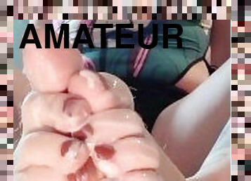 amateur, famoso, masaje, pies, cachonda, guapa, fetichista, a-solas, dedos-de-los-pies