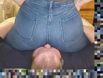 röv, amatör, brudar, milf, bbw, knubbig, tight, rumpa-butt, jeans, sittande-på-ansikte