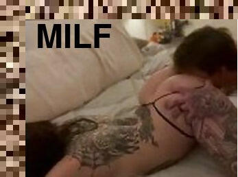 tattooed babe gets pussy and ass eaten