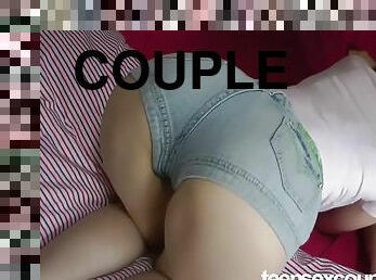 Teensexcouple hot denim shorts tease