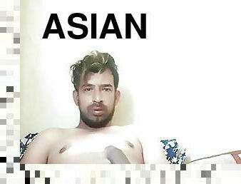 asiatisk, bad, pappa, masturbation, gammal, smal, anal, cumshot, gigantisk-kuk, tonåring