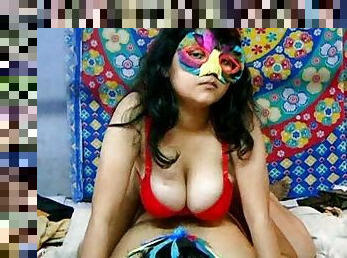 Busty Indian amateur Savita is wanking a dick