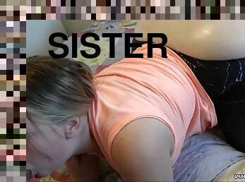 Step sister seduces step brother with her juicy giant oiled up ass
